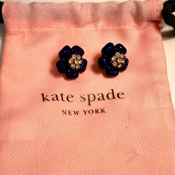 Blue Kate Spade Flower Earrings - Picture 1 of 6